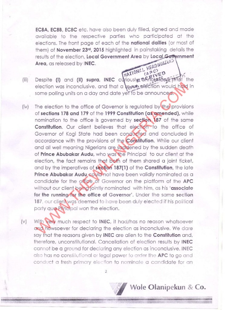 LETTER TO THE APC CHAIRMAN KOGI ELECTION-page-002 - THEWILL NEWS MEDIA LETTER TO THE APC CHAIRMAN KOGI ELECTION-page-002