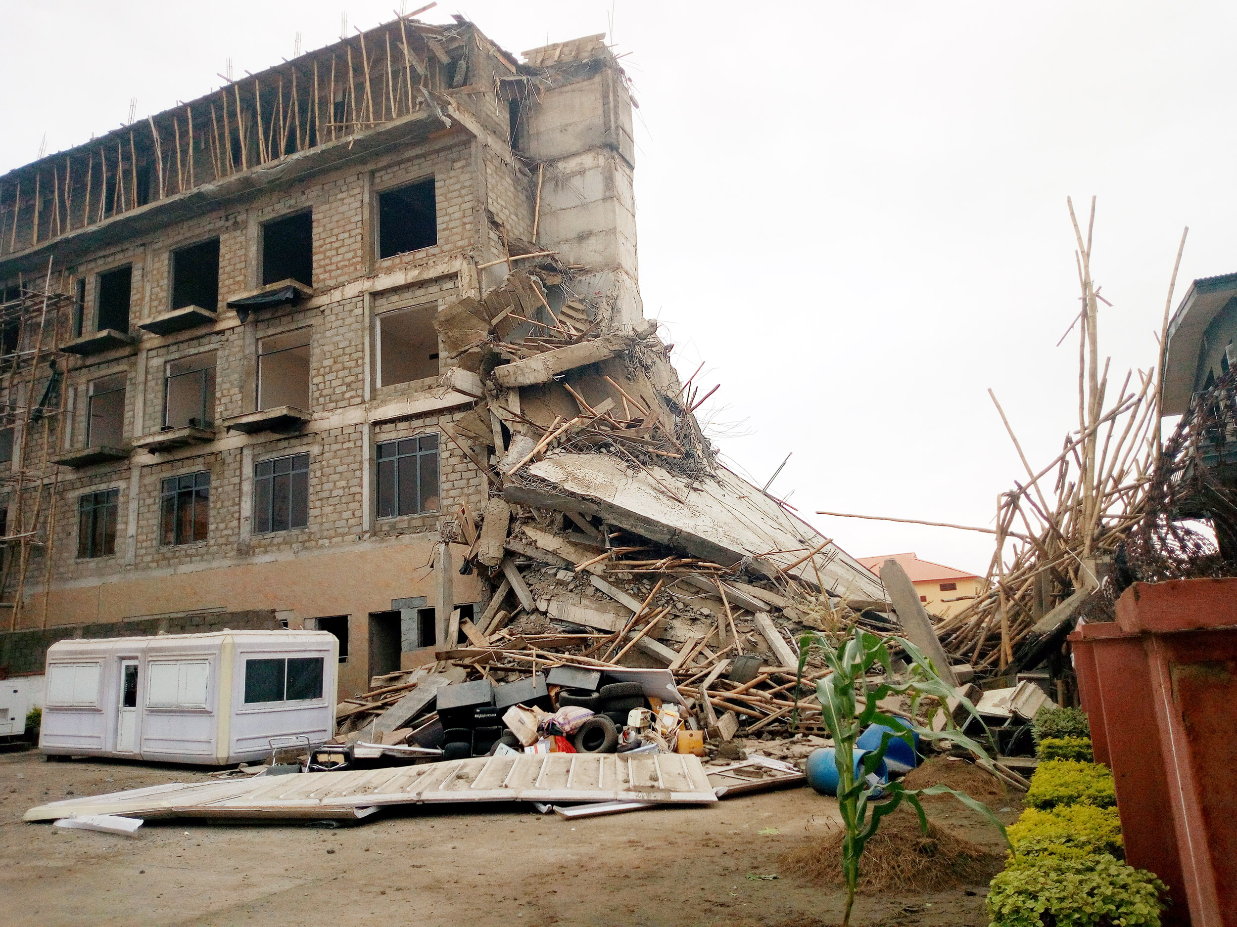Pic.6. Remains of a four-storey building which collapsed on Zulu Gambari Road in Ilorin on Friday (18/8/17). 04370/18/8/2017/Olayinka Owolewa/BJO/NAN