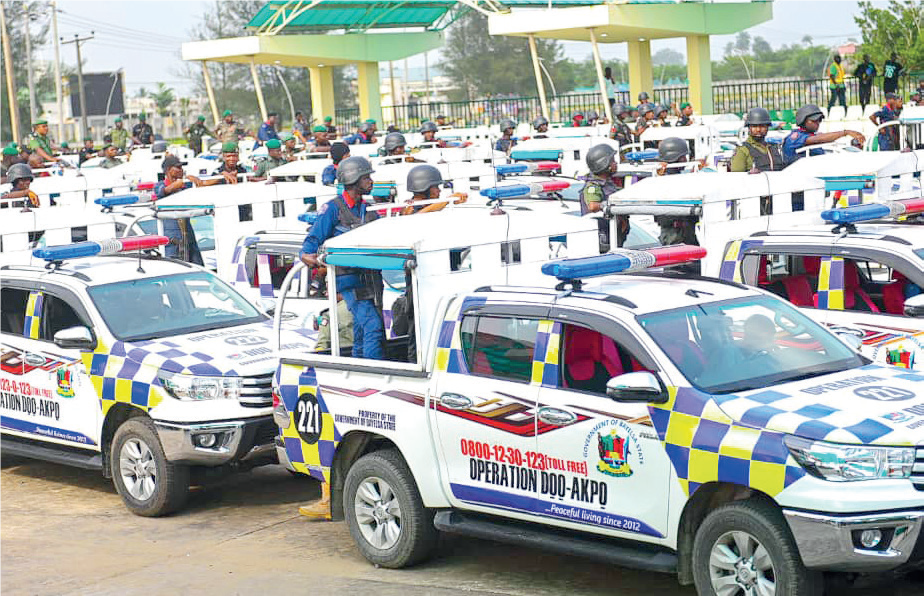 New security patrol vehicles purchased by the Bayelsa State government.