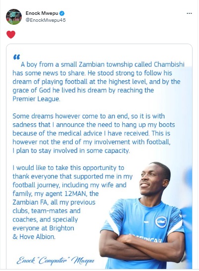 Enock Mwepu's statement