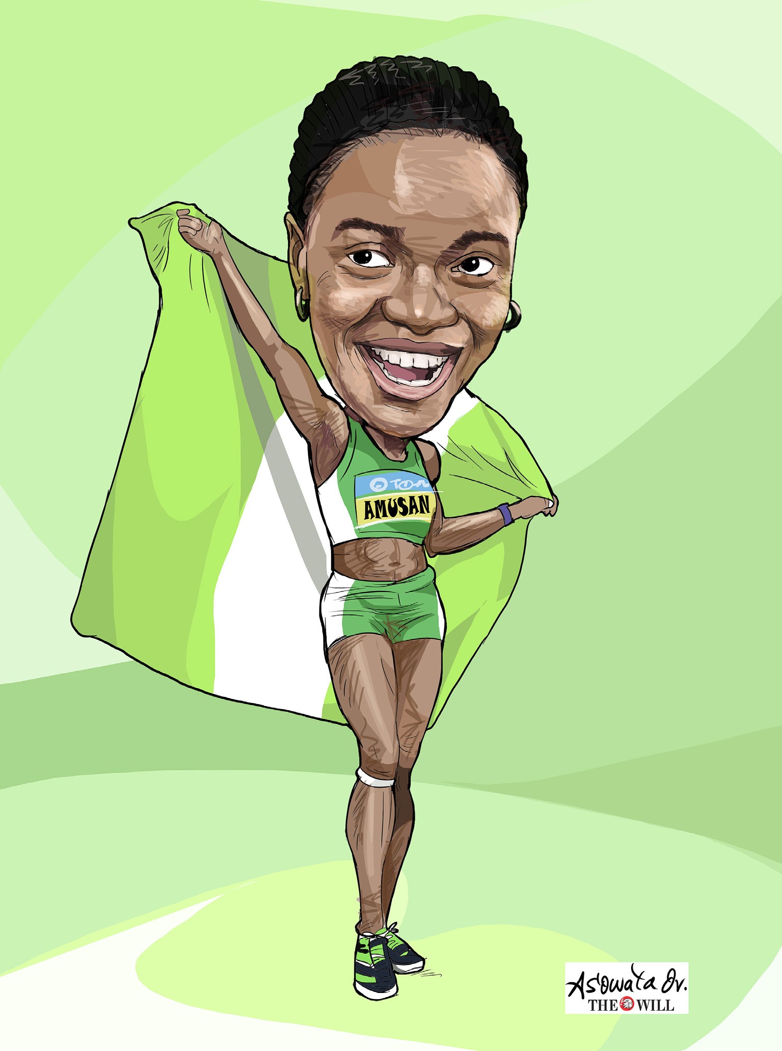 Oluwatobiloba Ayomide Tobi Amusan of Nigeria wins the women's