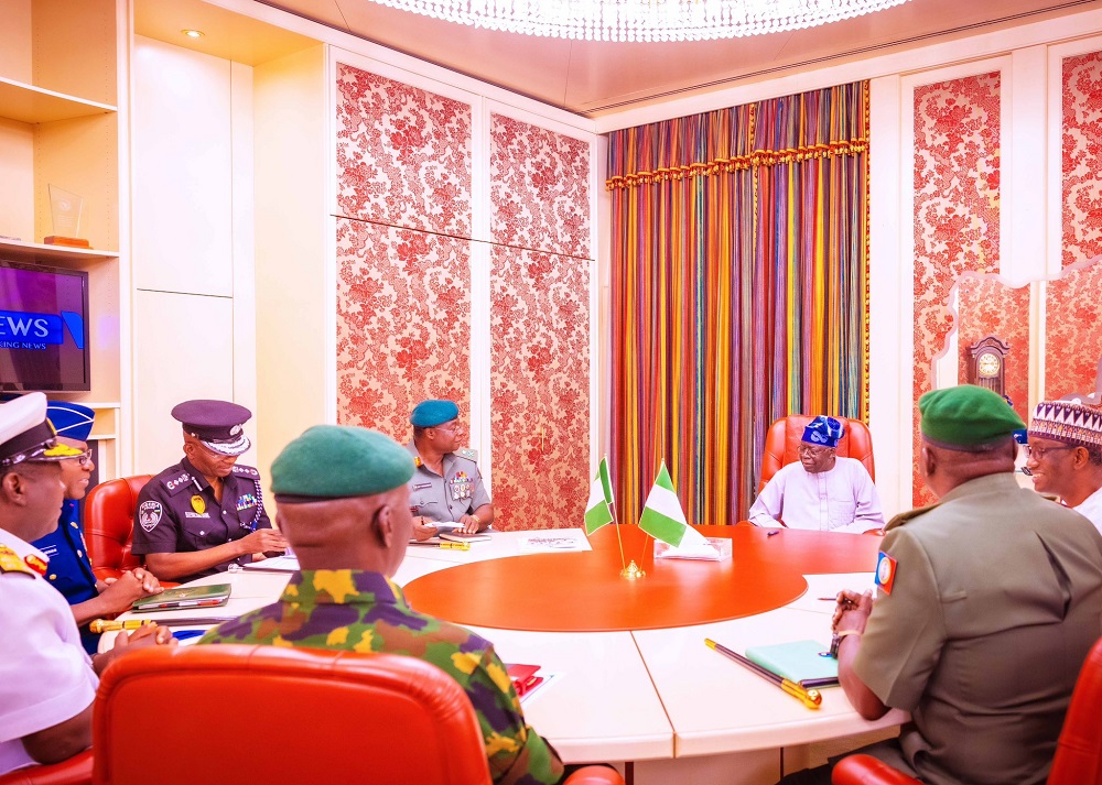 Tinubu with service chiefs - THEWILL NEWS MEDIA