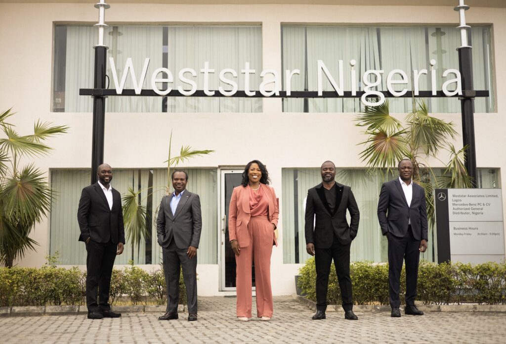 Newly appointed Managing Director of Weststar Associates Limited, Ebere Anenih (middle) and some members of the management team.