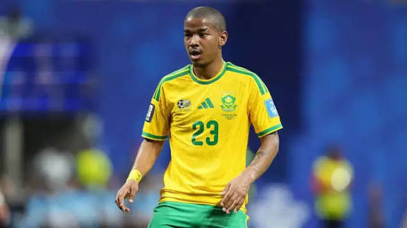 South Africa national soccer team player wearing number 23 jersey on the field during a match
