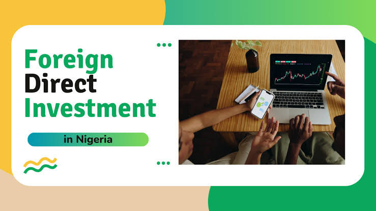 Nigeria's Foreign Direct Investment (image was taken from LinkedIn) - THEWILL NEWS MEDIA Banner promoting Foreign Direct Investment in Nigeria, with bold text and a desk scene showing a laptop and a phone displaying a chart.