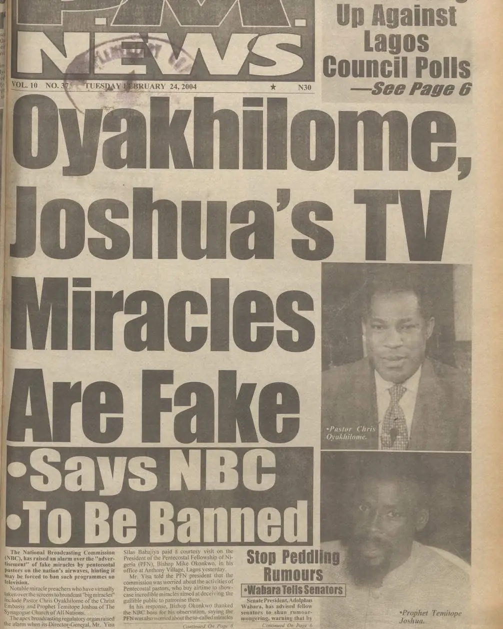 Oyakhilome - THEWILL NEWS MEDIA Oyakhilome