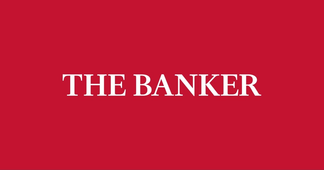 Brand logo: THE BANKER on a red background in white lettering.