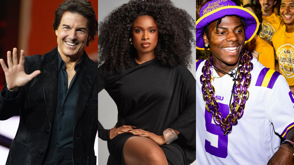 Tom, J. Hud, Speed headline - THEWILL NEWS MEDIA Collage of three people: a man in a black blazer waving, a woman in a black dress with curly hair posing, and an LSU fan in purple and gold smiling.