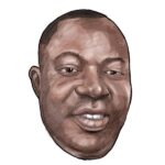 Cartoon-style headshot of a smiling Black man with short hair and visible teeth in a friendly expression.