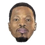 Stylized portrait illustration of a man with short hair and a goatee, facing forward.