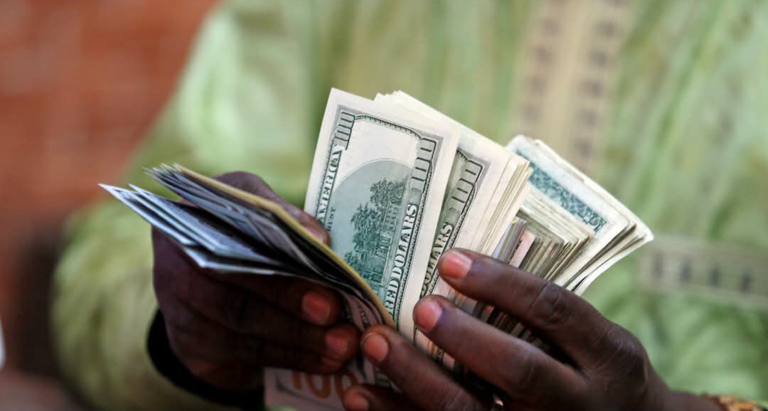 Currency - THEWILL NEWS MEDIA Person holding and fanning a stack of US dollar bills, counting cash in hand