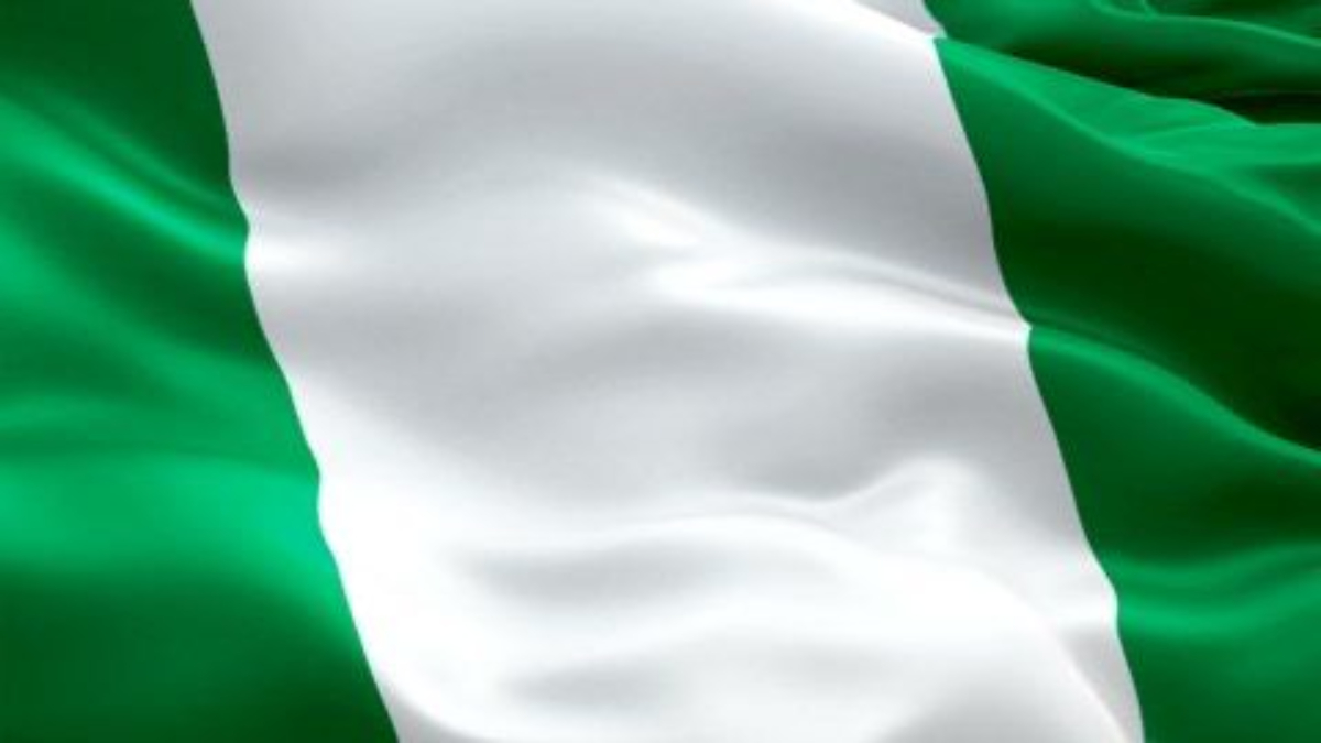 A representation of Nigeria 1 - THEWILL NEWS MEDIA Waving Nigerian flag with green-white-green vertical stripes in motion
