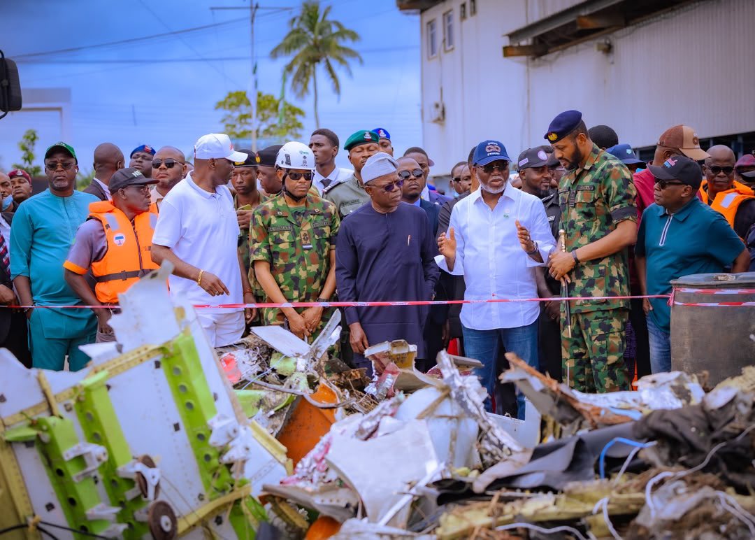 Aiyedatiwa at NAF plane crash site - THEWILL NEWS MEDIA NAF